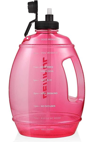 Generic ALCOACH BPA Free Gallon Water Bottle with Large Motivational Jug with Straw (RED)