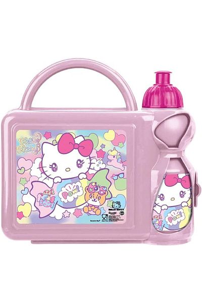 Generic Rainbow Max Hello Kitty Lunch Box Combo Set (350ml, Pink)