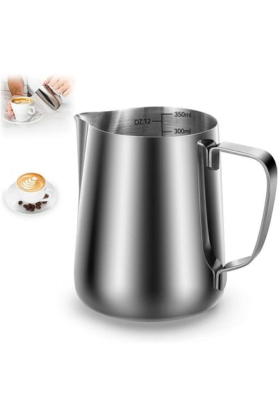 Generic Proxima Direct Milk Frother Jug 350ml/12oz 304 Stainless Steel Frothing Pitcher Steaming Measuremen