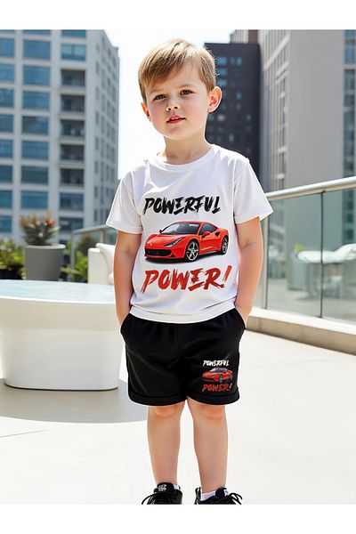 Take Two By Styli Kids 2pcs Graphic Print Short Sleeve T-Shirt and Shorts