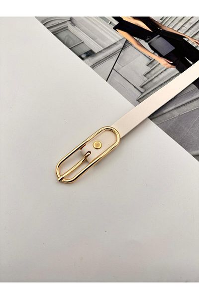 MODAM HİFA Opportunity Product Long Buckle Thin Women's Belt, Coat Belt, Shirt Belt, Dress Belt