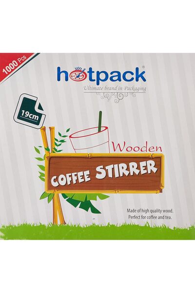 Hotpack عوامة قهوة خشبية، 1000 قطعة، 19 سم، Wst19