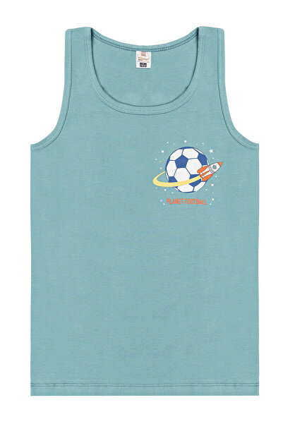 ÖZKAN underwear Özkan 31800 5'li Paket Erkek Çocuk Karışık Renkli Desenli Pamuklu Yumuşak Rahat Kalın Askılı Atlet