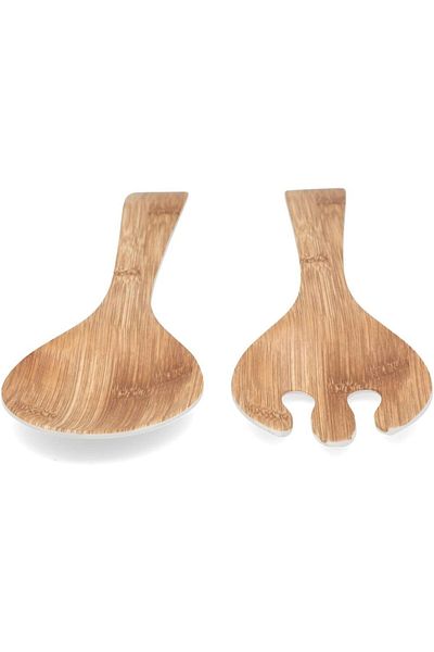 Generic Felli 2-Piece Contemporary Design Durable Easy Cleaning Salad Server Set Brown