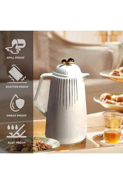 Bright Home 1000ml Insulated Thermal Coffee Carafe (White)