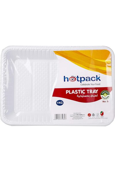 Hotpack Disposable Sweet & Dishes Food Serving Plastic Rectangle Tray 33x21.1x3cm, 1kg