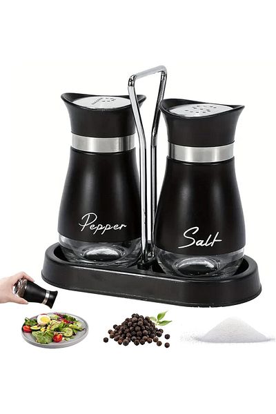 Generic Oasisgalore 2PCS Salt and Pepper Shaker Set for kitchen,Stainless Steel Salt Pepper Dispenser Conta