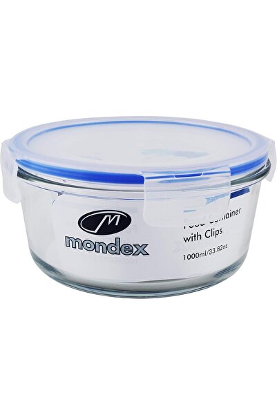 Generic Mondex 2Pcs 400ml& 900mlSquare Glass Food Storage Container With Blue...