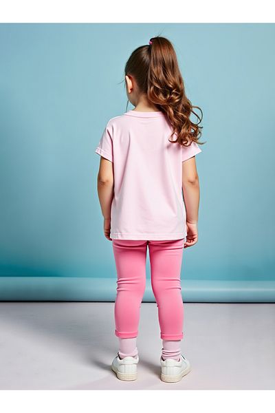 Take Two By Styli طقم أطفال مكون من قطعتين من تي شيرت بأكمام قصيرة وبنطال ضيق سادة بطبعة جرافيكية