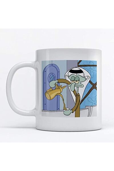 ANTIQUE كوب قهوة بتصميم Squidward من سلسلة SpongeBob للقهوة والشاي، 350 مل من...