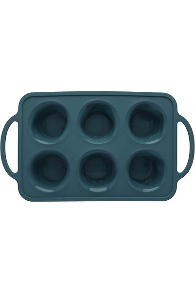 mastergold Silicone Cake Mold with 6 Cavities for Baking Muffins Brownies Cornbread Nonstick Flexible and Durab