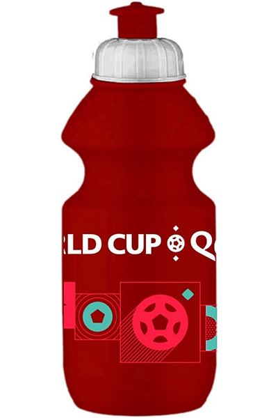 Generic FIFA World Cup Qatar 2022 Graphic Printed Hdpe Sports Water Bottle 350ml Red