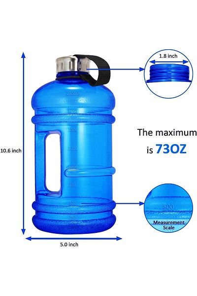 Generic ALCOACH Half Gallon Big Water Bottle, 2.2L/73 OZ Large Leak Proof Sports Jug with Handle,Huge BPA F