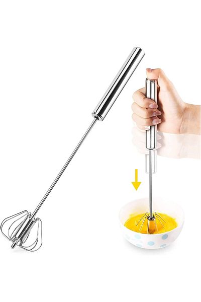Generic DIKXO Semi-automatic Whisk, Hand Push Whisk, 12 Inch Stainless Steel Egg Whisk For Home Blending, W