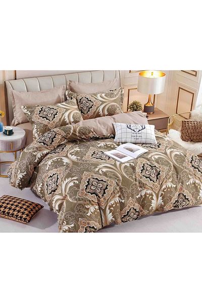 JOJO Elegant 6-Piece Linen Set with Fine Cotton Elastic, Bed Sheet 180x200cm, 2-Person Bed