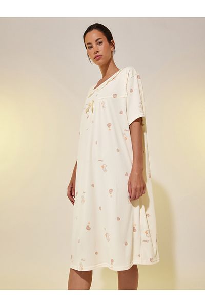 Styli All Over Print Short Sleeve Nightdress