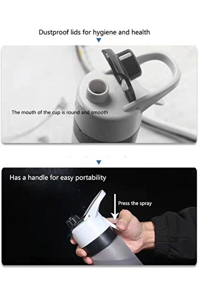 Generic Portable 650ml Leakproof Sports Water Bottle with Spray and Handle - Winsilt