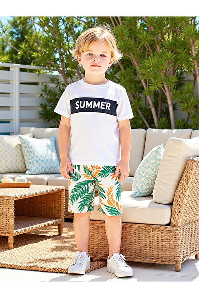 Take Two By Styli Kids Multi 2pcs Graphic Print Short Sleeve T-Shirt and Shorts