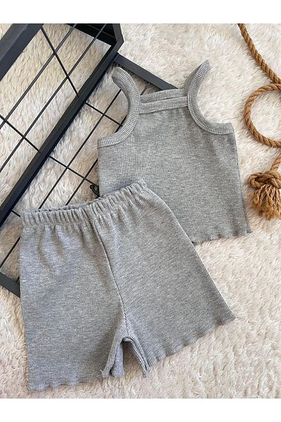 BAHNUR BABY GRAY FiTiLLi RiBANA CHROP SET