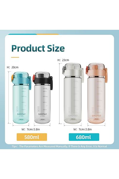 Generic SHOTAY 600/680 ML Kids & Adults Water Bottles Reusable Leak Proof BPA-Free with Lockable & Fast Flo
