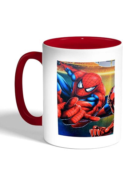Decalac Spider-Man Printed Coffee Mug, Red, Ceramic