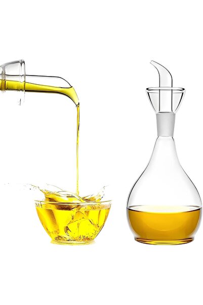 Arabest زجاجة توزيع زيت الزيتون من البوروسيليكات الشفاف سعة 350 مل، قارورة زي...