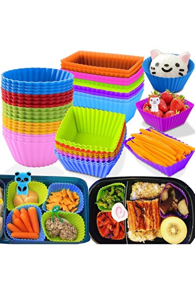 Generic Kadia 40-piece Silicone Bento Box Food Dividers for Kids, Pink / Multi-color