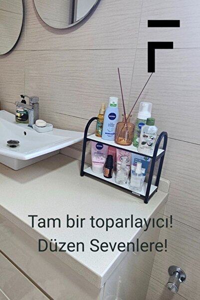 Forada Home & Style Dekoratif Tezgah Üstü Metal Ayaklı Raf