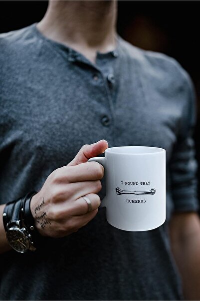 Be Care Min Mageen Ceramic Mug White 11 Ounce with 'I Found That Humerus' Art...