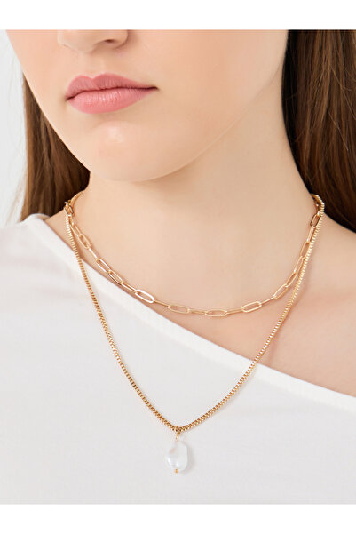 Styli مجموعة من قطعتين - قلادة من اللؤلؤ الصناعي المتدلي والوصلات