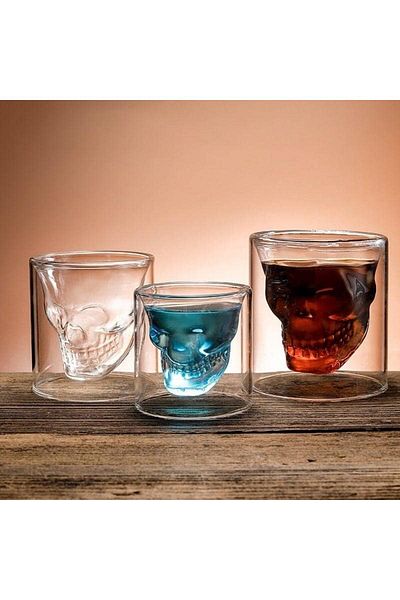 Generic Crystal Skull Shot Glass- Set of 6 Pieces (Large )