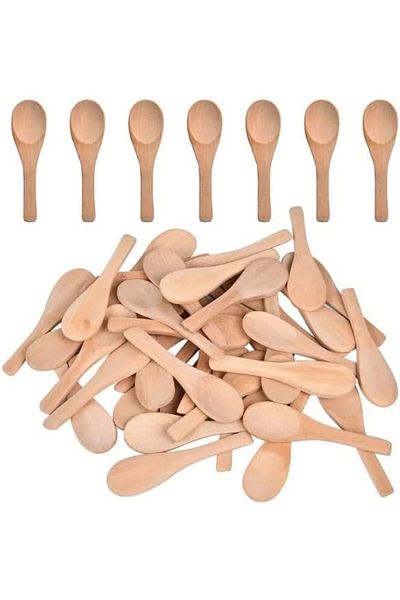 Generic 12 Pcs Mini Wooden Spoon Set Mini Spoon Set for Seasoning Sugar Salt Tea Honey Coffee Mustard Ice C