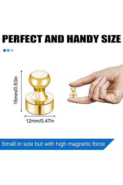 Generic SWIUKPHE Refrigerator Magnets, 30 Pcs Gold Fridge Magnets Small Strong Neodymium Magnets for Whiteb