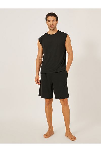 Styli Solid Round Neck Tank and Shorts Set