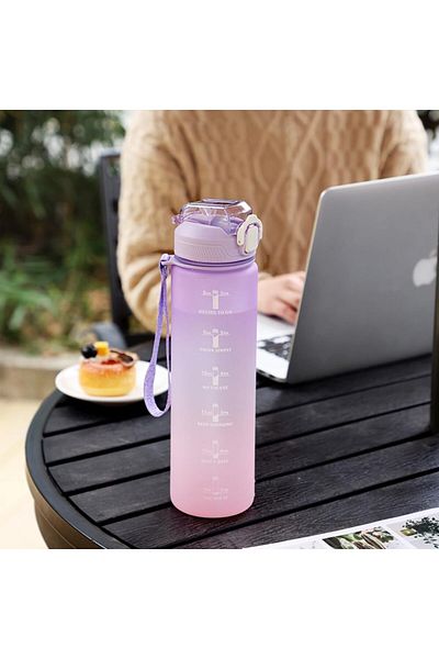 Generic Arabest Water Bottle with Time Marker and Straw 32oz, BPA Free Leak-proof Gym Bottle Sport, Water B