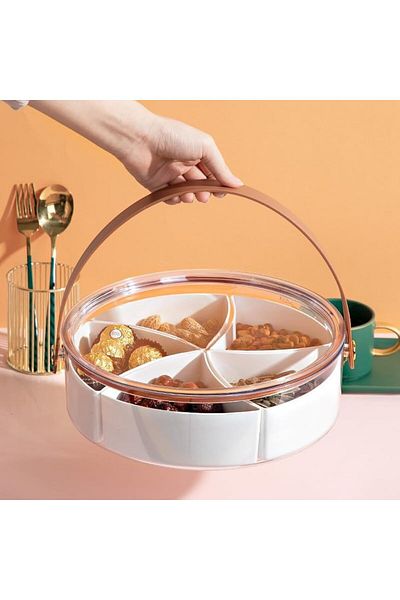 Generic Kitchen Fruit Basket Organizer for Food Storage, Stackable Clear Round Plastic Container with Lid a