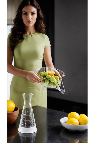 Generic Versatile Kitchen Gadget: Durable Plastic Food Strainer Bowl - Multi-Functional Drain Basket for Ea