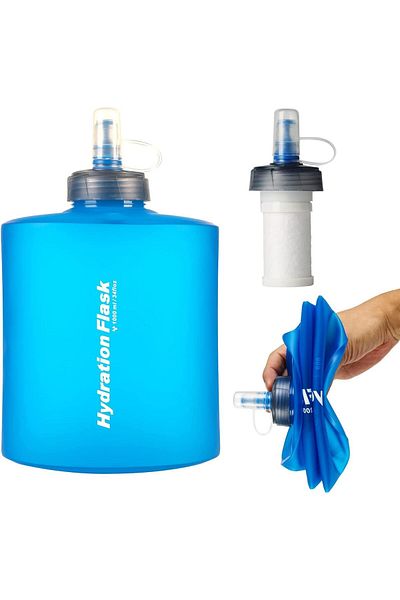 Generic SYOSI Collapsible Water Bottle, Outdoor Sports Filter Soft Water Bottle with Filter and Leak-proof