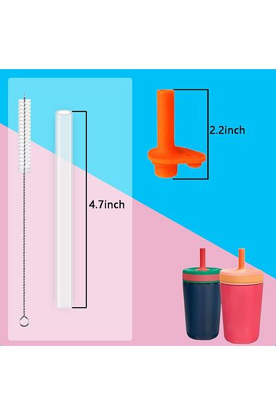 Generic Gaiett 2pcs Orange Replacement Straws Compatible with Zak 15oz Water Bottle,BPA-Free with 1 Straw C