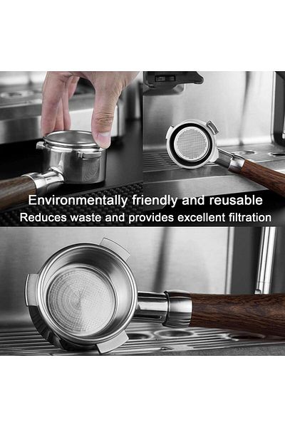 Generic X spring Portafilter Filter Basket, 54mm Reusable and Easy to Clean Espresso Filter Screen, Stainle