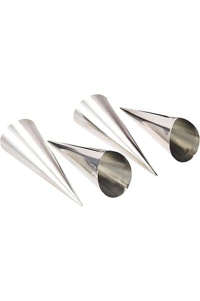 Generic Prestige Stainless Steel 4 pc Cream Horns | Dishwasher Safe-PR8068-Silver