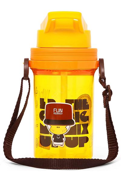 Generic Eazy Kids Water Bottle 500ml wt Straw - Yellow