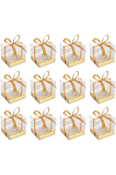 Generic Oasisgalore 12pcs Individual Cupcake Boxes Containers, Single Cupcake Carrier Holder for Mini Cake