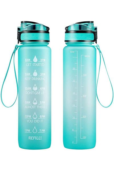 Generic ELECDON 32oz Leakproof Tritran BPA Free Water Bottle with Motivational Time Marker to Ensure You Dr