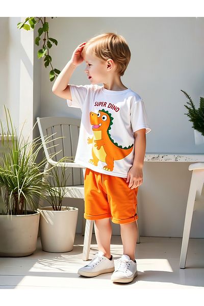 Take Two By Styli Kids 2pcs Graphic Print Short Sleeve T-Shirt and Shorts