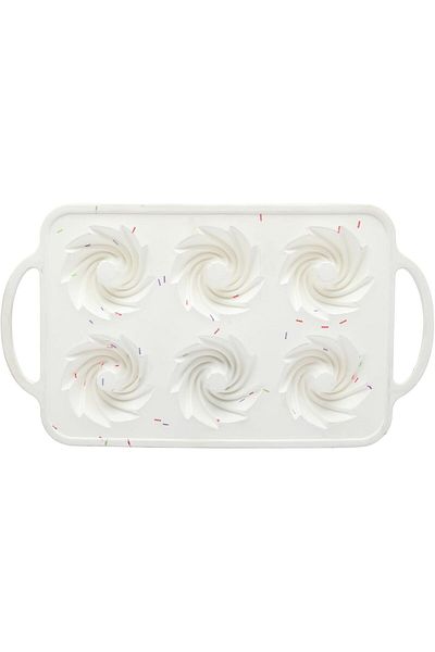 mastergold 6 Cavity Silicone Cake Mold for Baking Cornbread Muffins Brownies Nonstick and Flexible