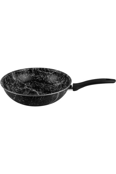 Generic Grande Cook Aluminum Stir-Fry Wok Pan, 28 cm, Black
