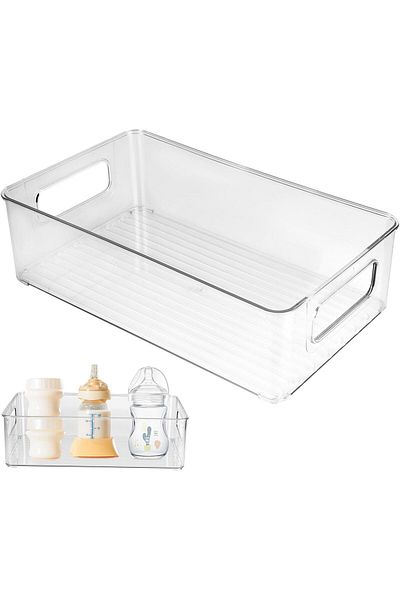 Generic Fridge Organiser, Storage Stackable BPA-Free Refrigerator, Drawer Organizer, Bathroom Basket, Clear