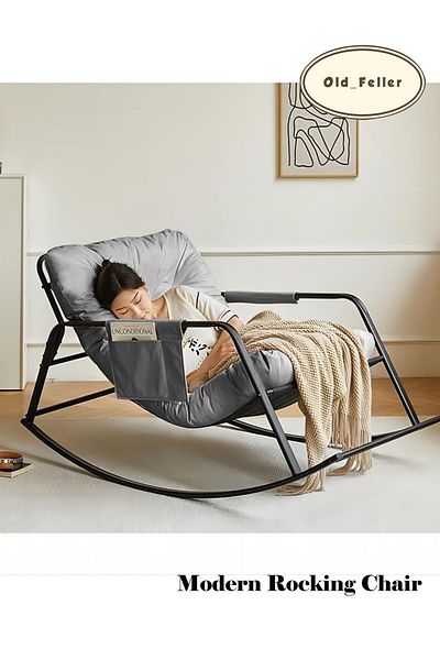 Old_Feller Double Rocker Recliner Chair with/Storage & Cushion - Indoor/Outdoor Lounge Chair for Patio/Garden