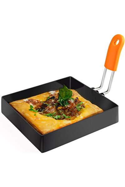 Yelajoy Square Stainless Steel Egg Ring with Silicone Handle, Nonstick Cookin...